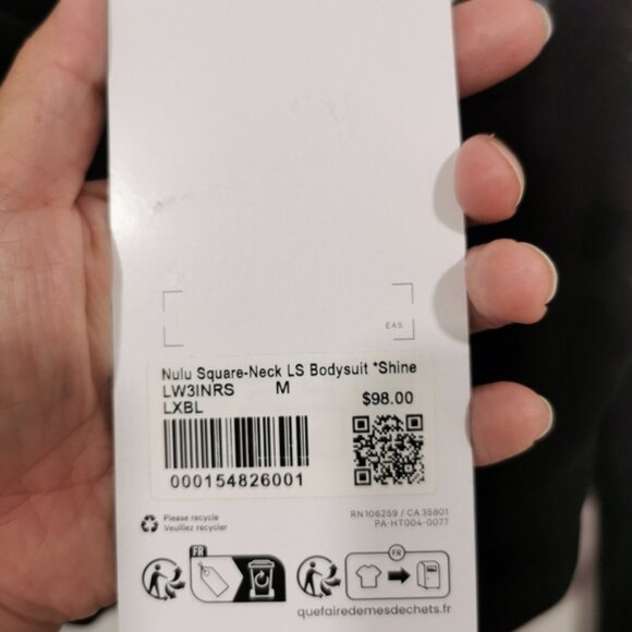 NWT Wundermost UltraSoft Nulu SquareNeck LongSleeve BodysuitShine Black M - Picture 13 of 13